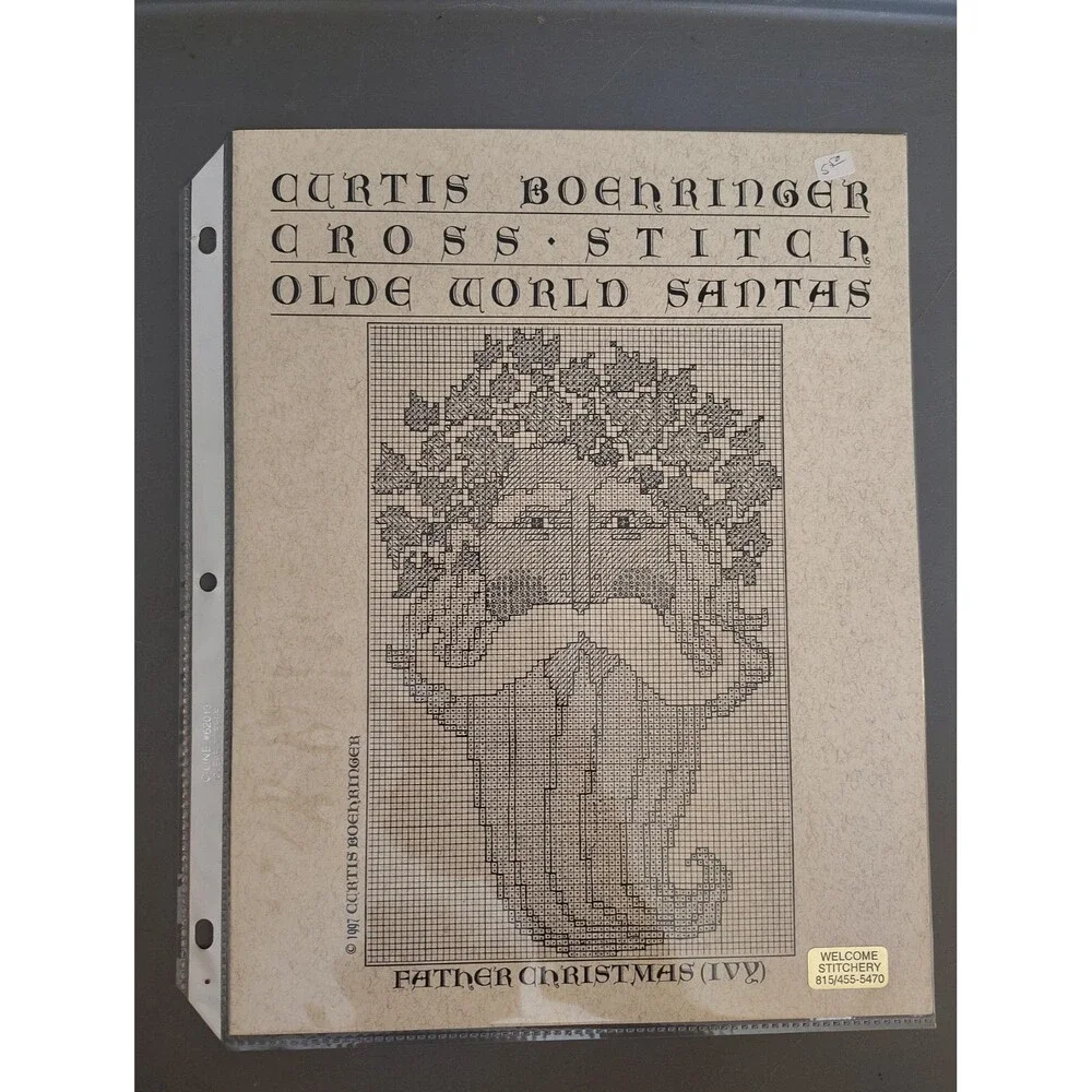 Curtis Boehringer Olde World Santas FATHER CHRISTMAS IVY Cross Stitch Pattern...